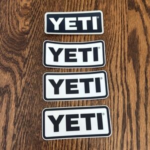 4 Black White Navy Blue Light Gray YETI Stickers NWT